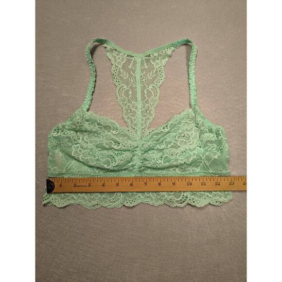 Victoria's Secret Pink Bralette Women's Large Mint Green Lace Boho EUC - Picture 2 of 9
